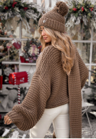 Pleciony Svetr z wełną Winter Is Calling Mokka