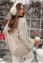 Pleciony Svetr oversize Days Are Short světle béžový