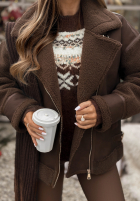 Bunda z kożuszkiem True North čokoládová