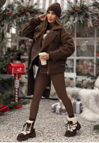 Bunda z kożuszkiem True North čokoládová