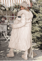 Prošívaná Bunda z futerkiem Hot Coffee béžová