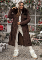 Prošívaná Bunda z futerkiem Hot Coffee čokoládová