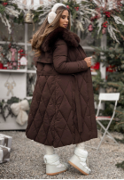 Prošívaná Bunda z futerkiem Hot Coffee čokoládová