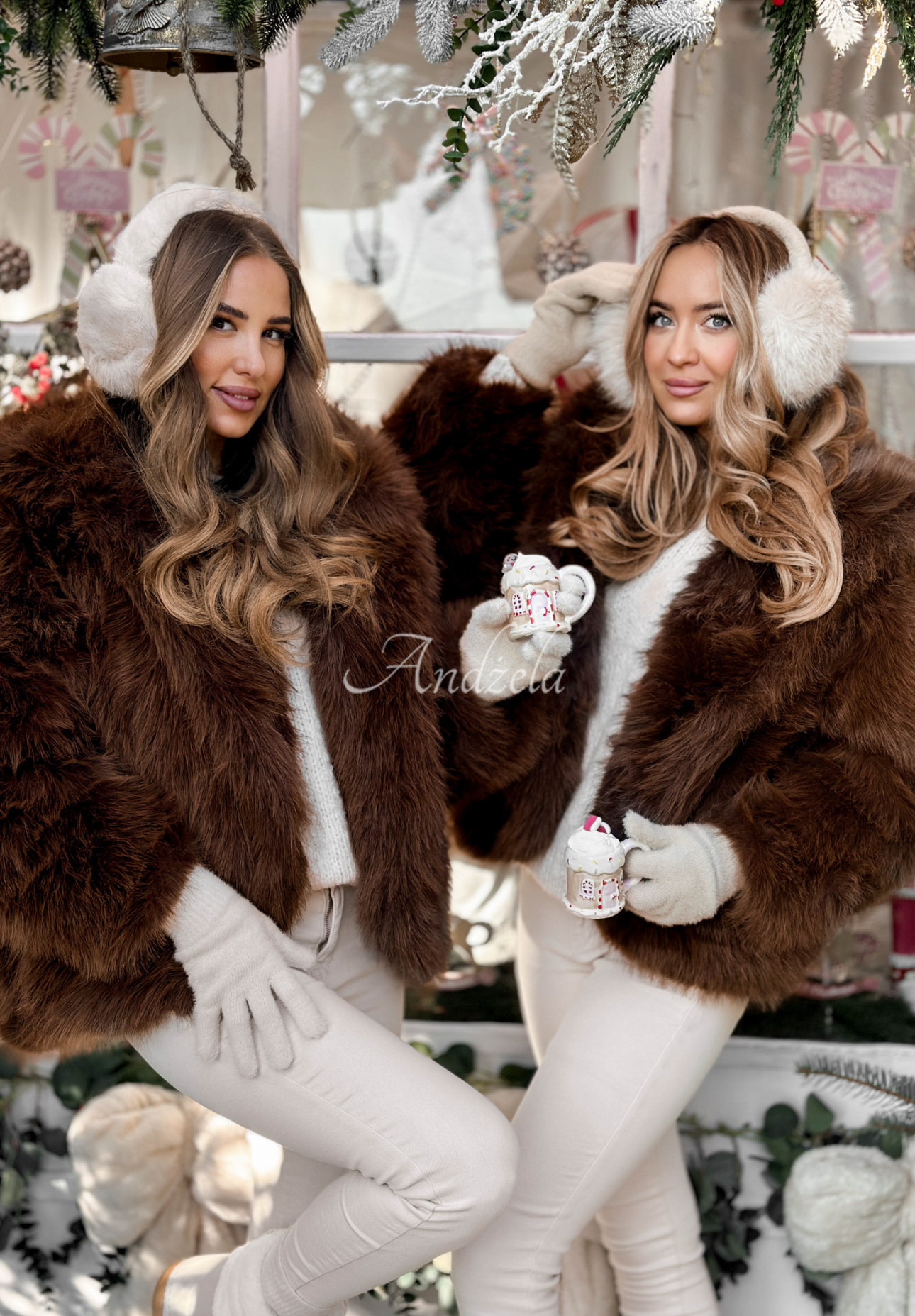 Krátká kožešinová bunda Rainy Mood čokoládové