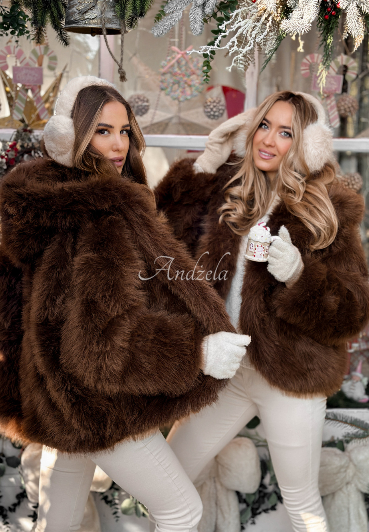 Krátká kožešinová bunda Rainy Mood čokoládové