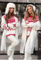 Vzorovaný sweterek Christmas Mission czerwono-Bílá