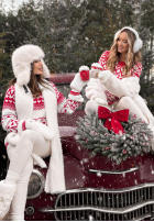 Vzorovaný sweterek Christmas Mission czerwono-Bílá