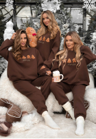 Vánoční Tepláková souprava Mikina i Kalhoty Christmas Cookies čokoládový