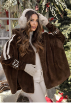 Wełniana Bunda alpaka z angorą Choose Me First čokoládová  II