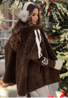 Wełniana Bunda alpaka z angorą Choose Me First čokoládová  II