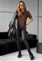 Tričko z koronką Daily Lace čokoládový