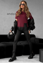 Tričko z koronką Daily Lace vínový