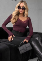 Halenka longsleeve z koronką Miss In Me vínová