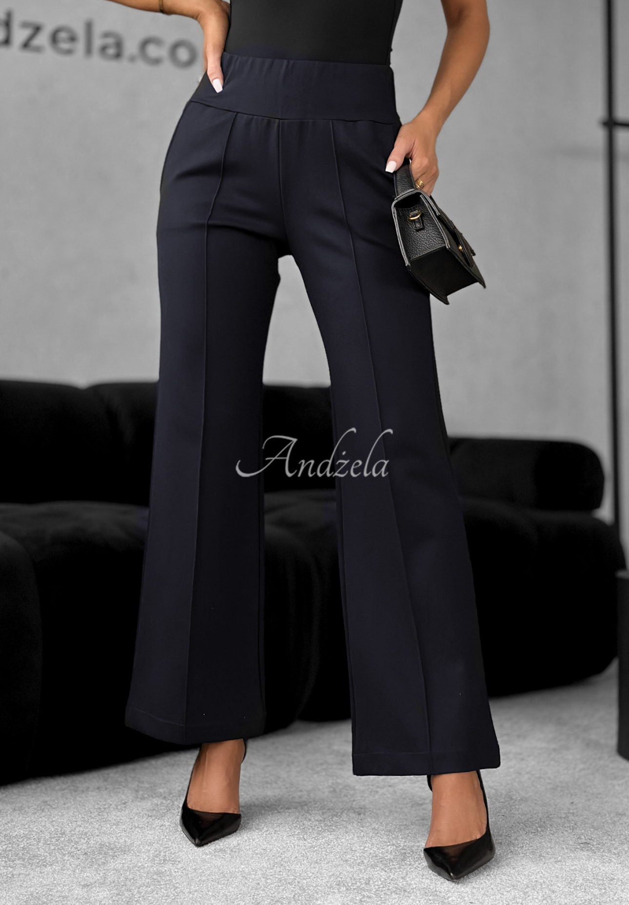 Látkové kalhoty zvonáče Can't Ignore Me granátové