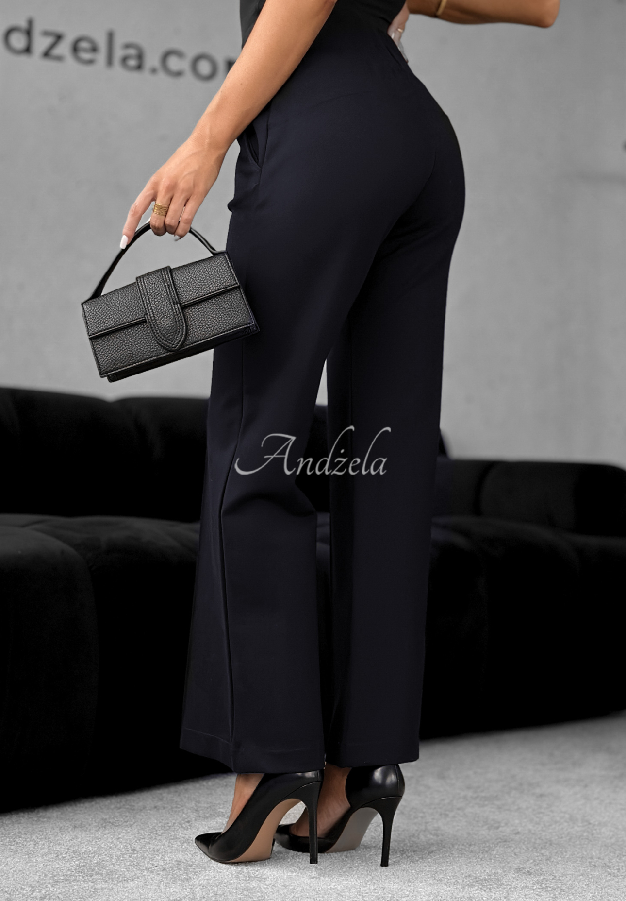 Látkové kalhoty zvonáče Can&#039;t Ignore Me granátové