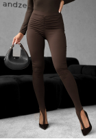 Legíny z marszczeniem Lazy Afternoon čokoládové