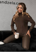 Krótki Svetr Single Snowflake čokoládový