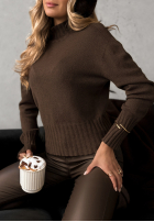 Krótki Svetr Single Snowflake čokoládový