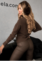 Krótki Svetr Single Snowflake čokoládový