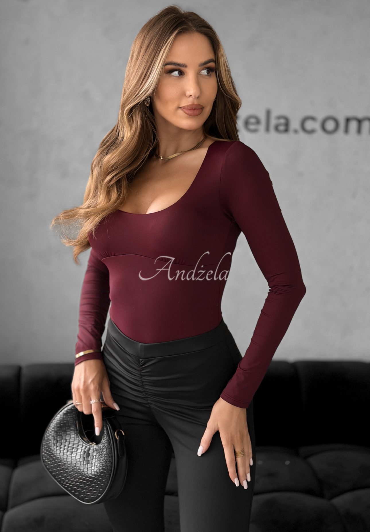 Body s výstřihem Come Over bordové