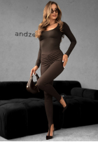 Body z dekoltem Come Over čokoládové