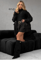 Zamszowa Sukně mini z falbankami Girly Time černá