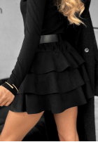 Zamszowa Sukně mini z falbankami Girly Time černá