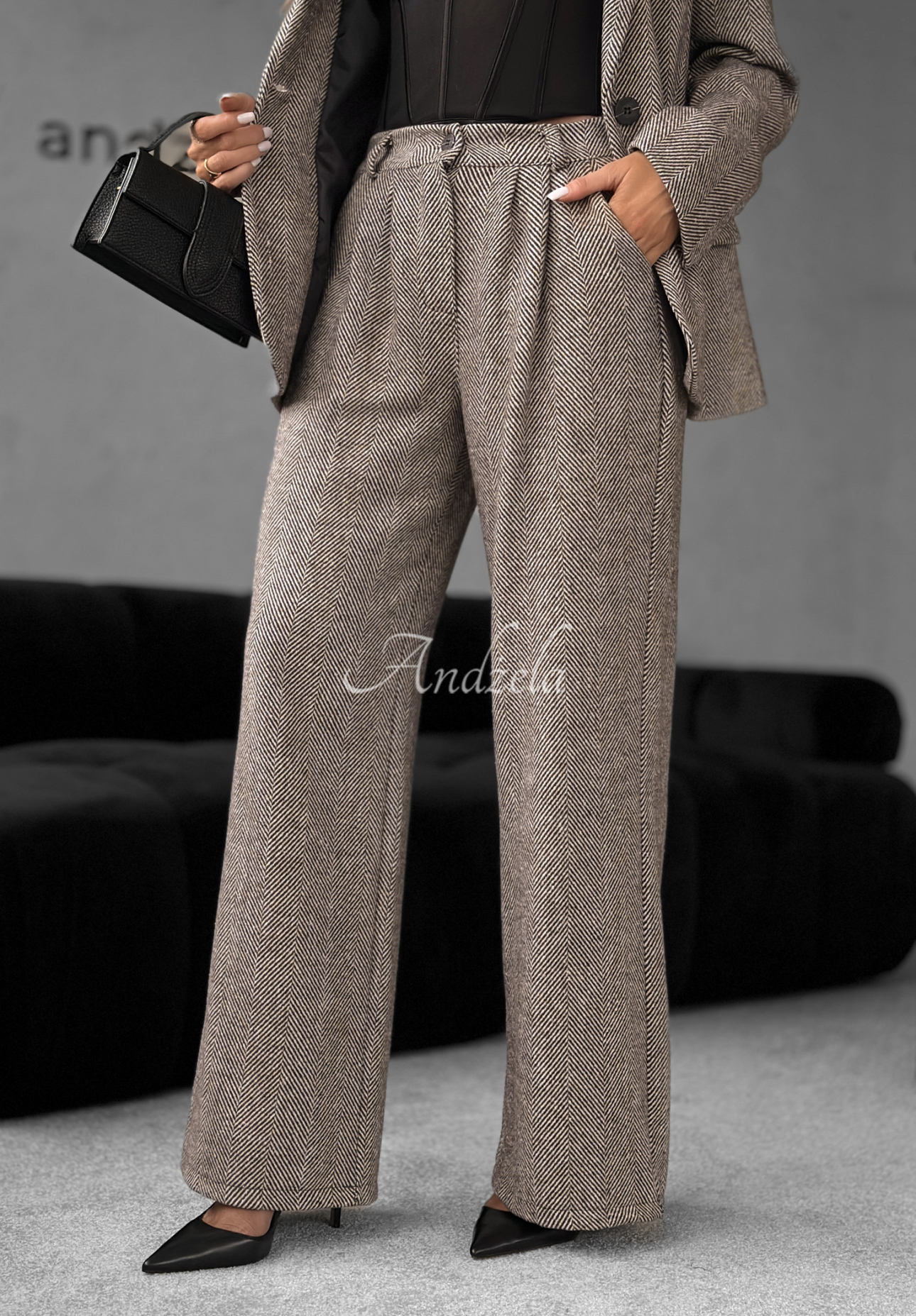 Elegantní široké kalhoty Not Tonight béžové