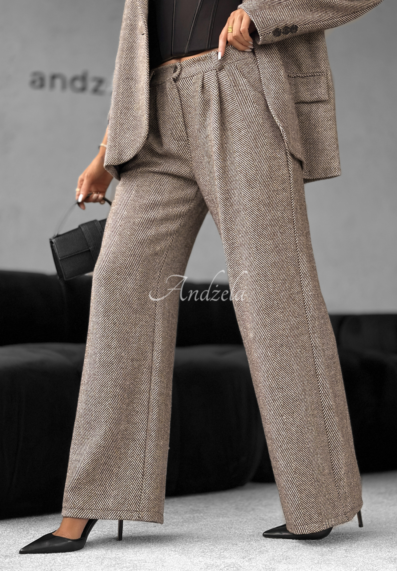 Elegantní široké kalhoty Not Tonight béžové