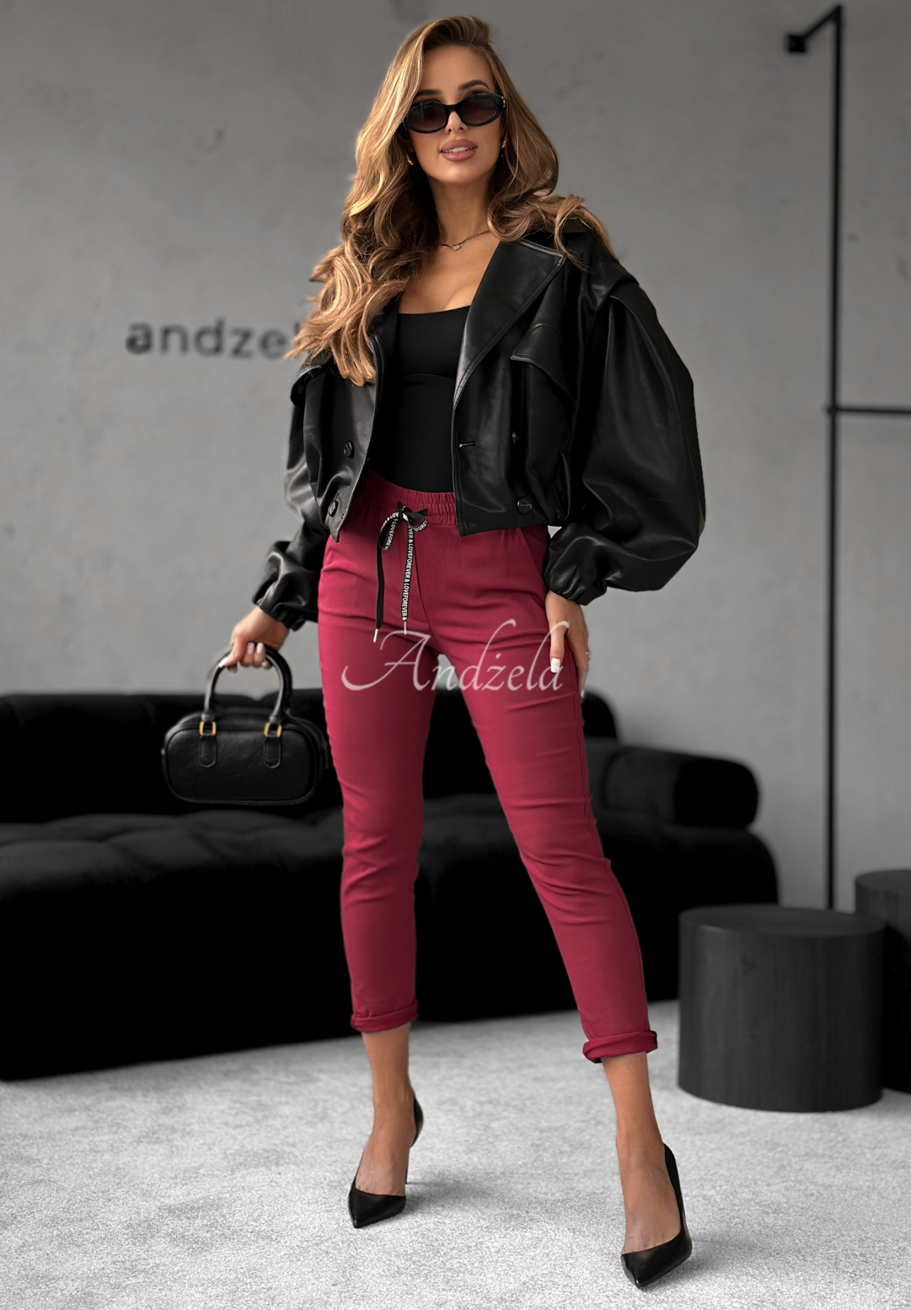 Kalhoty Harwinton bordové