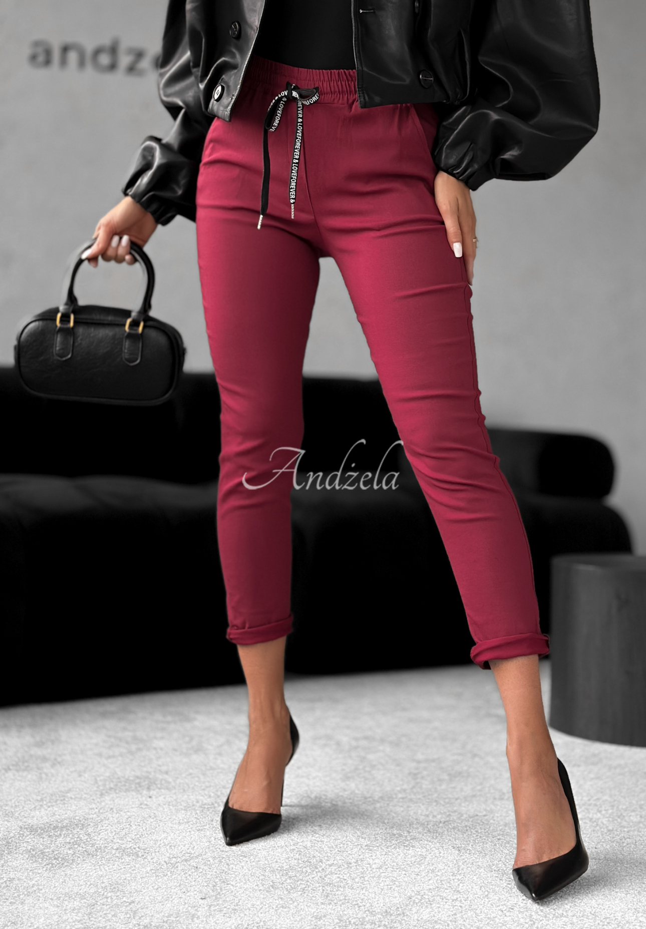 Kalhoty Harwinton bordové