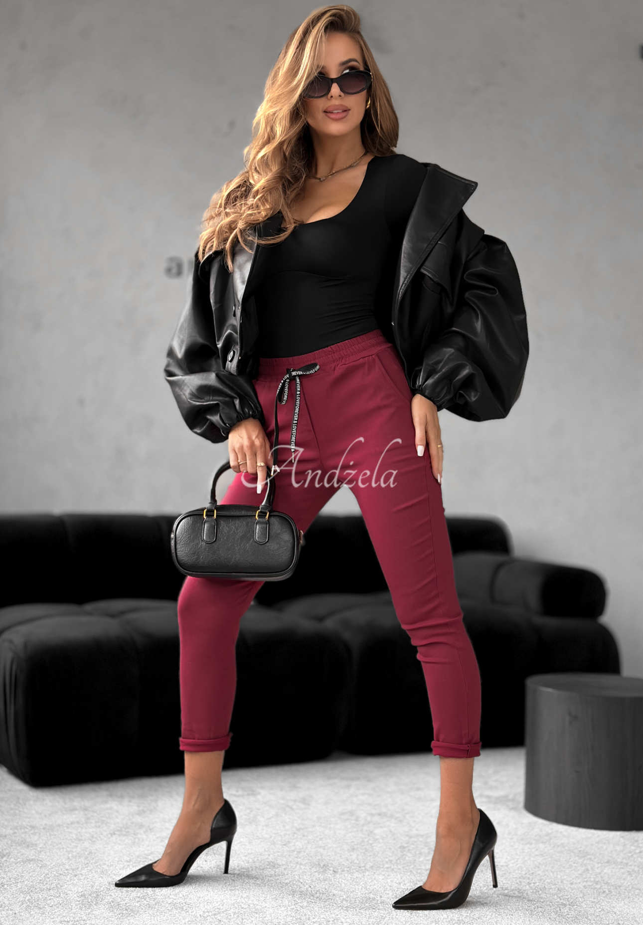 Kalhoty Harwinton bordové