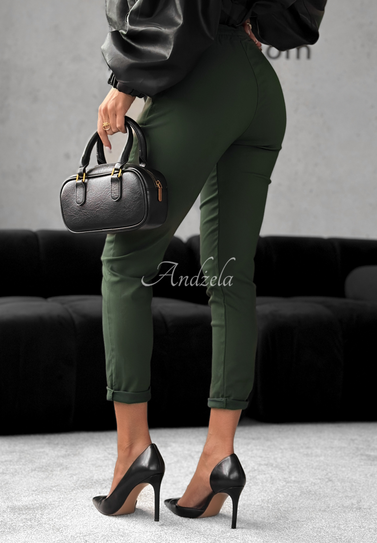 Kalhoty Harwinton tmavé khaki