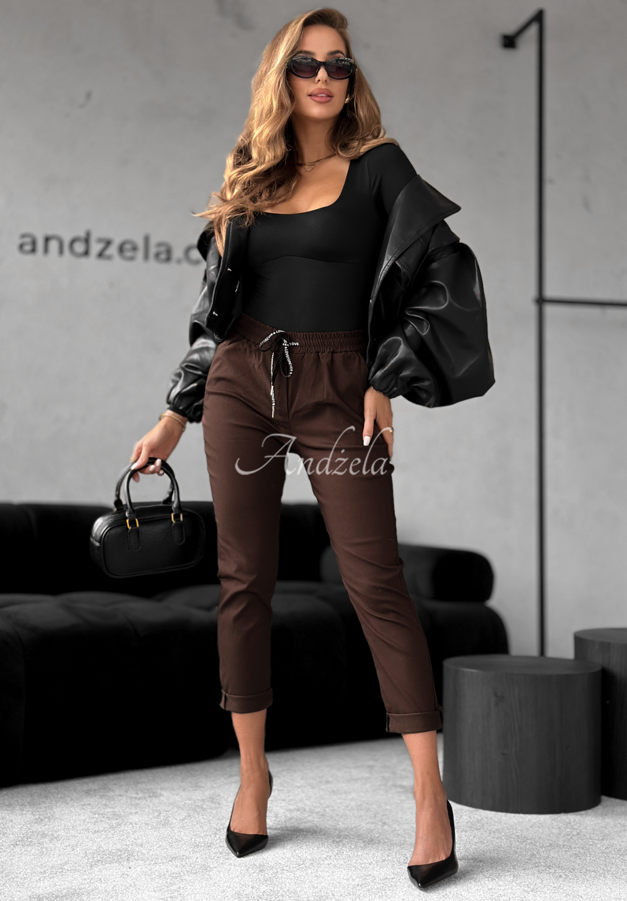 Kalhoty Harwinton čokoládové