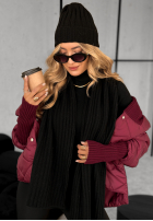 Vroubkovaný Souprava Čepice i szalik z kaszmirem Snow Dates Černé