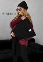 Vroubkovaný Souprava Čepice i szalik z kaszmirem Snow Dates Černé