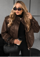 Kožená bunda Choosing Myself čokoládová