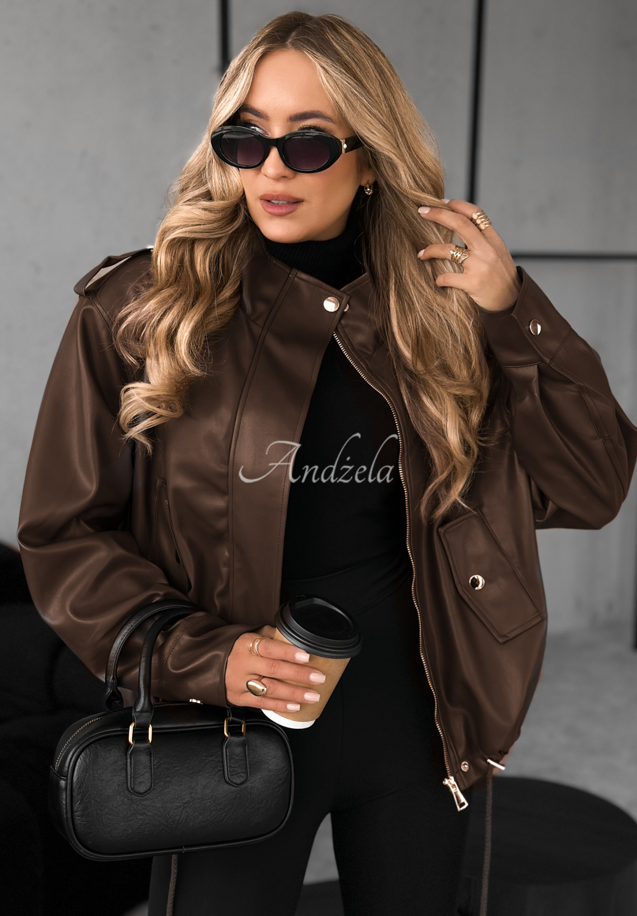 Kožená bunda Choosing Myself čokoládová