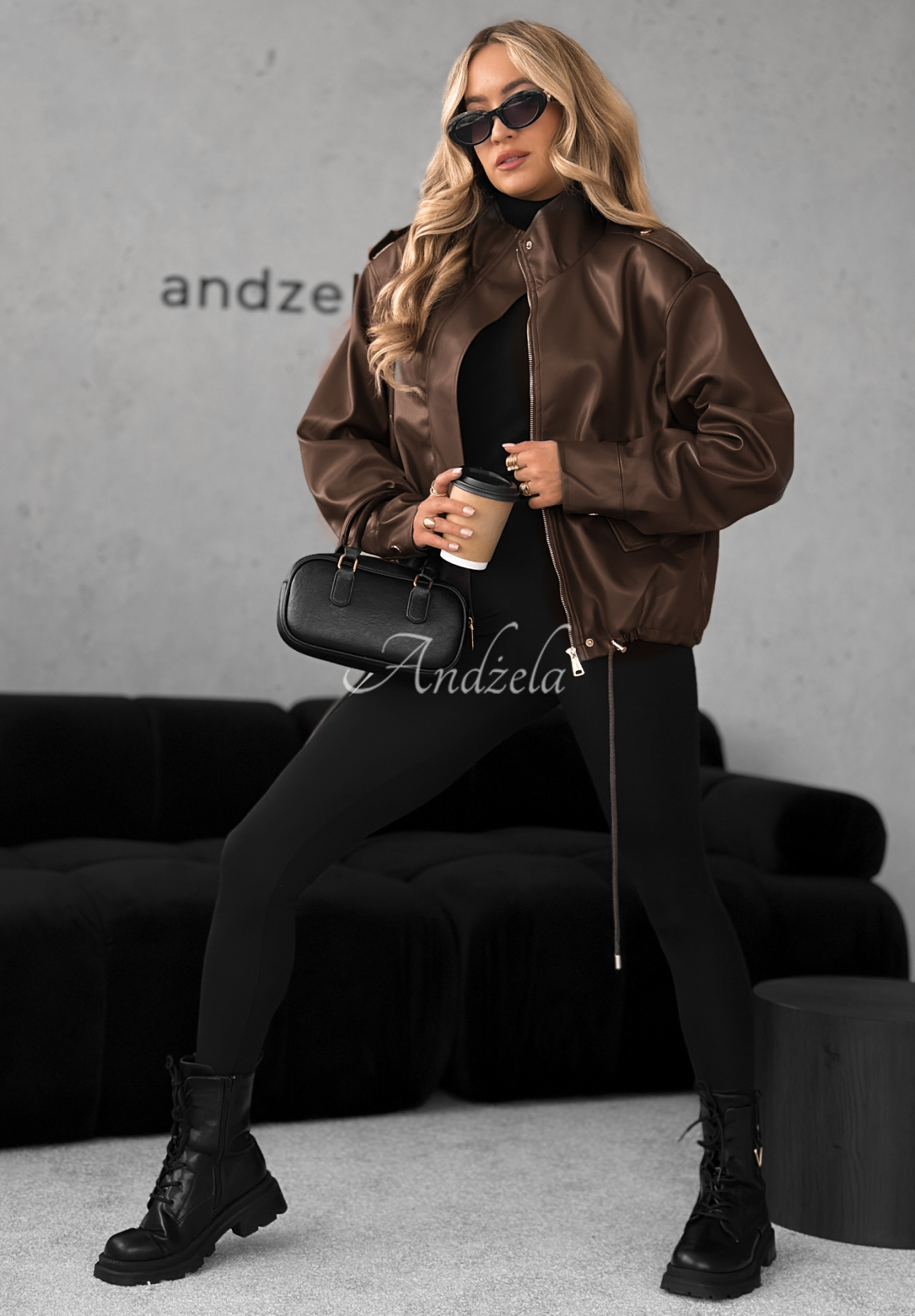 Kožená bunda Choosing Myself čokoládová