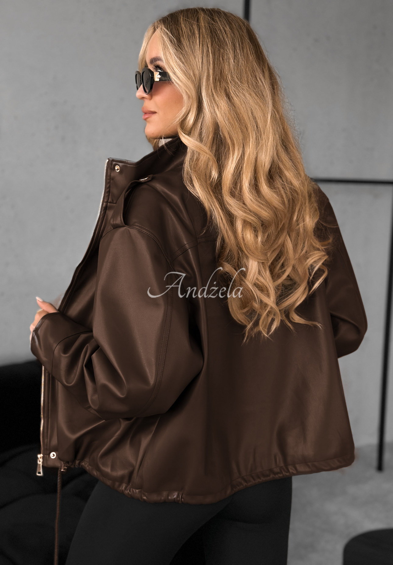 Kožená bunda Choosing Myself čokoládová