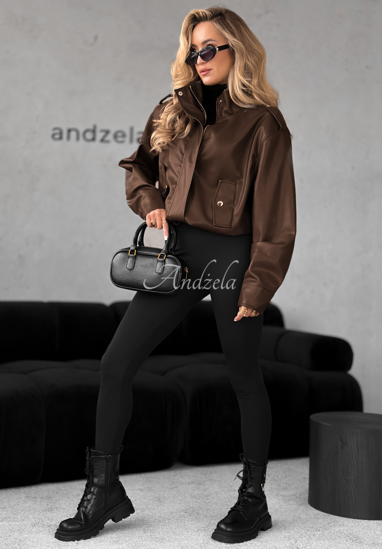 Kožená bunda Choosing Myself čokoládová