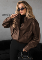 Kožená bunda Choosing Myself čokoládová