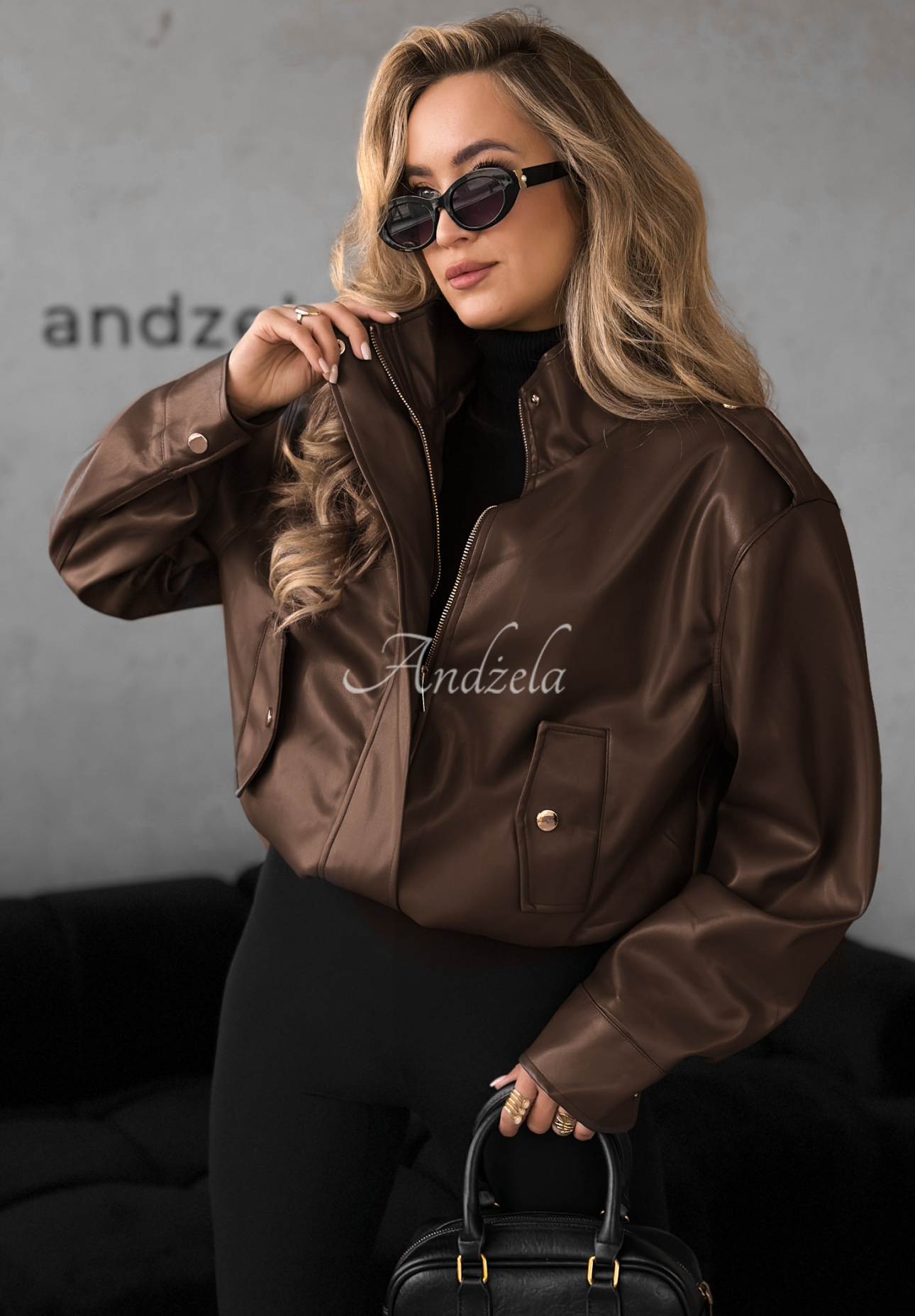 Kožená bunda Choosing Myself čokoládová