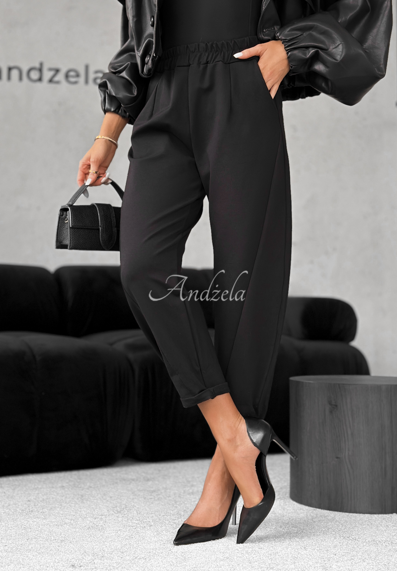 Viskózové kalhoty banana It Was Real černé