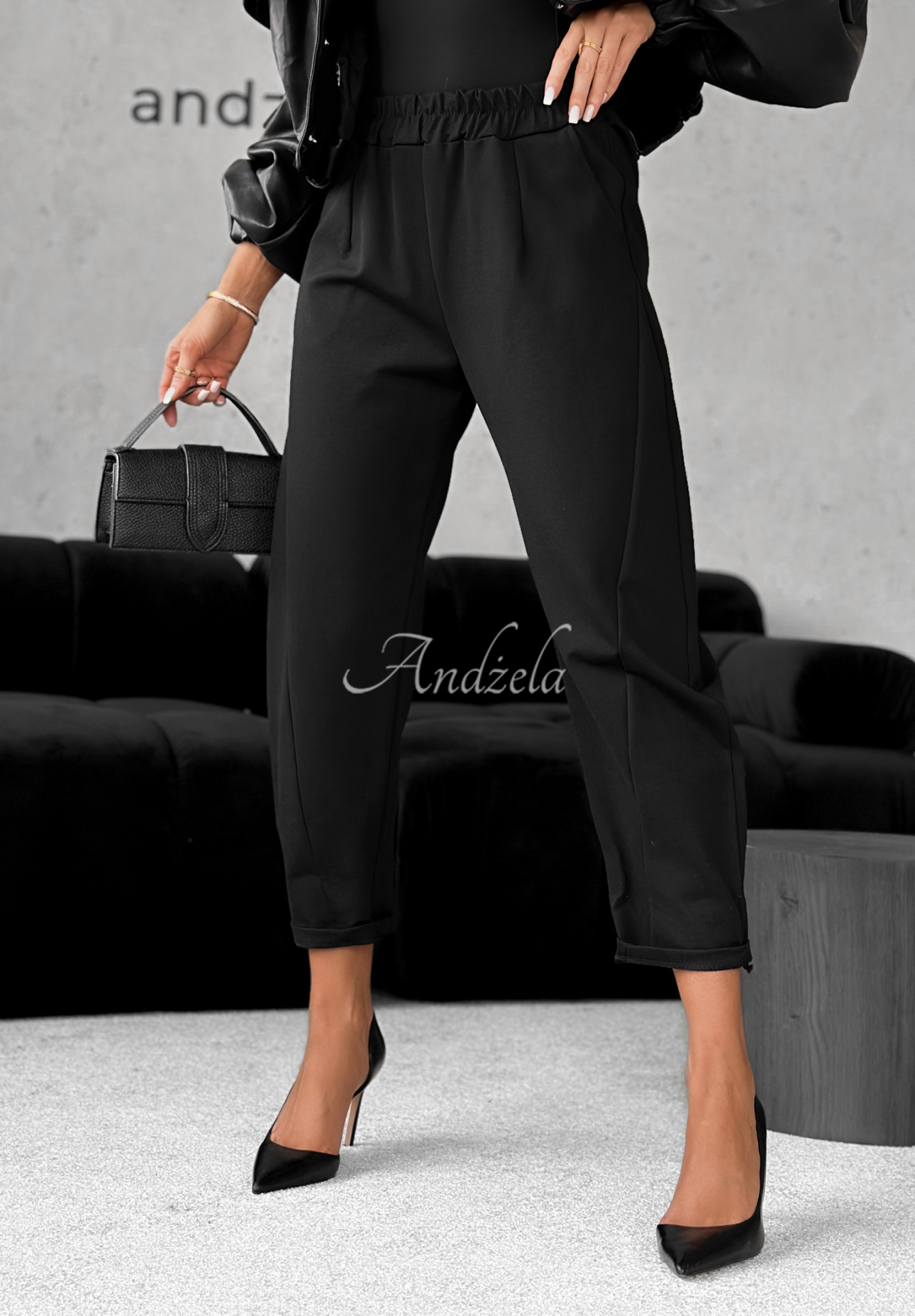 Viskózové kalhoty banana It Was Real černé