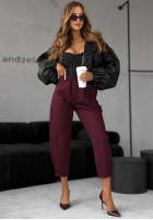 materiálové Kalhoty It Was Real bordové