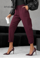 Viskózové kalhoty banana It Was Real bordové