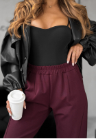 materiálové Kalhoty It Was Real bordové