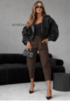 materiálové Kalhoty It Was Real čokoládové