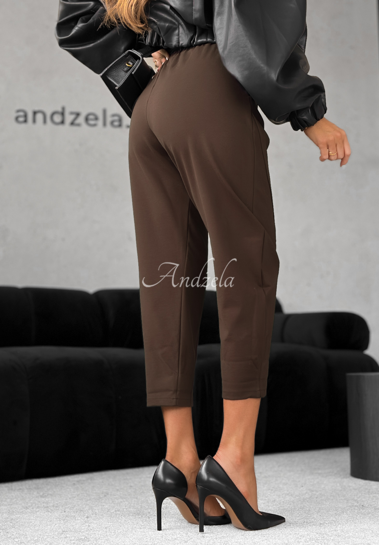 Viskózové kalhoty banana It Was Real čokoládové